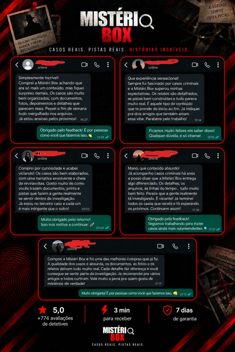 Conversa de cliente elogiando a experiência Mistério Box 4